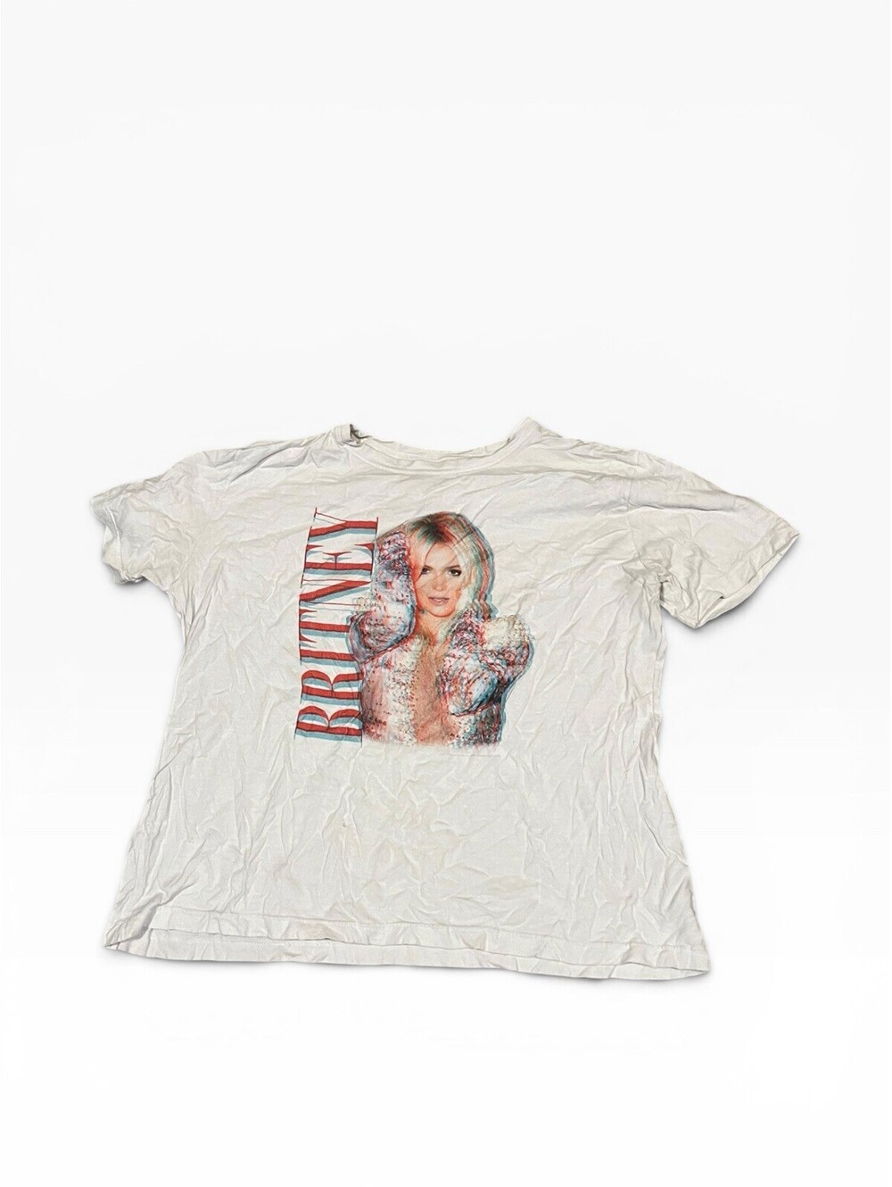 Britney Spears Graphic T Shirt White Pop Music Short Sleeve Adult XL
